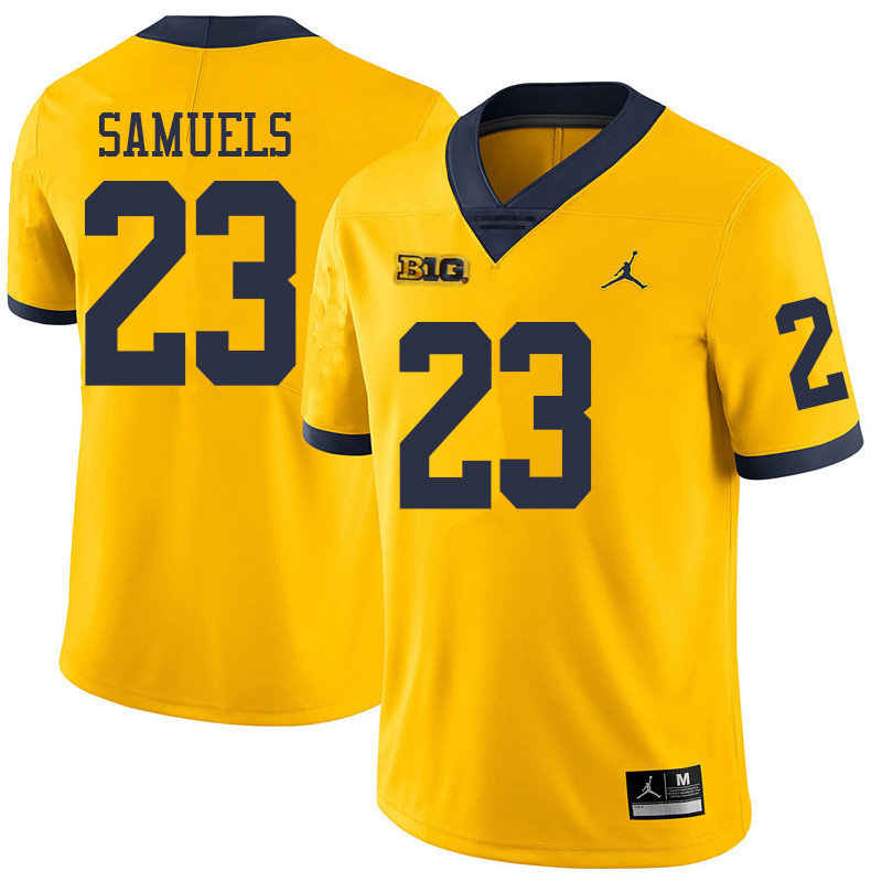 Jordan Brand Men #23 O'Maury Samuels Michigan Wolverines College Football Jerseys Sale-Yellow